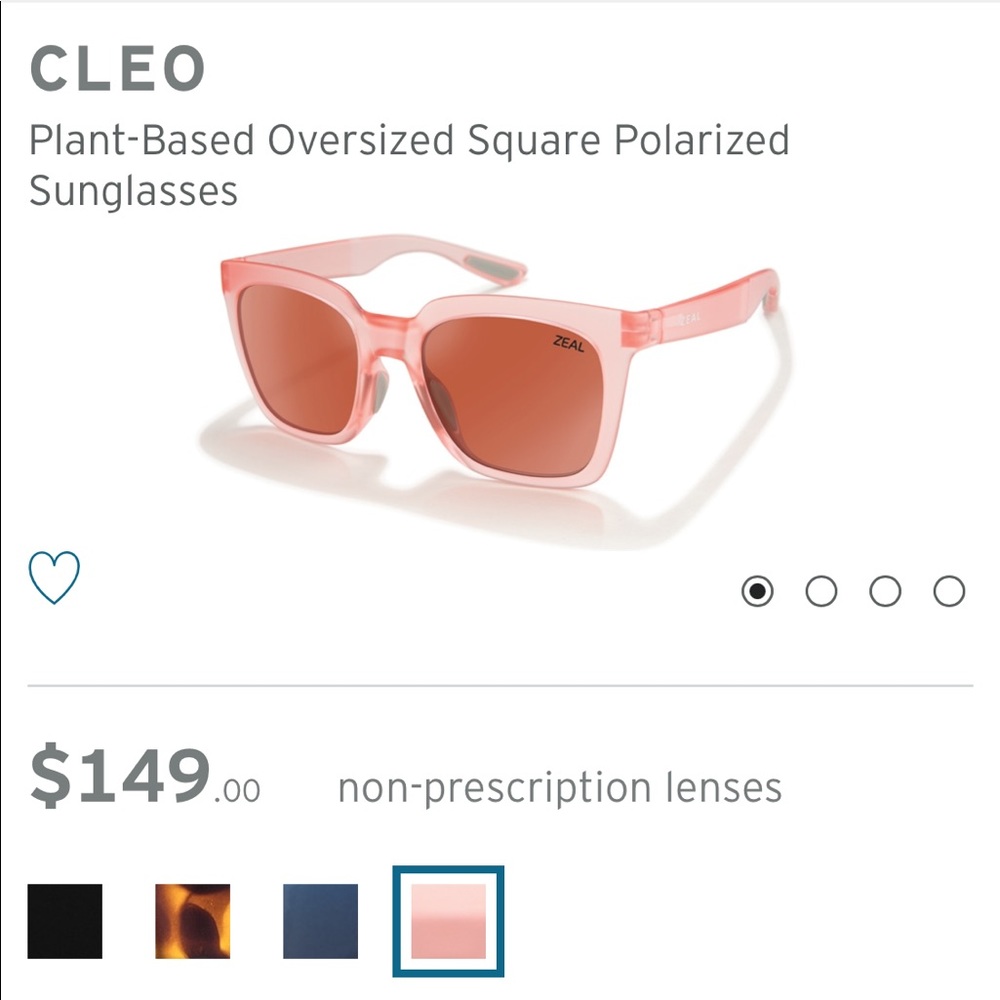 Zeal “Cleo” Square Polarized Sunglasses in Rosè